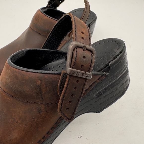 Dansko Mules Women Size 4.5-5 US 35 EU Brown Oil Ingrid Antique Comfort Shoes - Picture 3 of 14